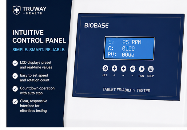 BIOBASE BCS-2 Tablet Friability Tester, Dual Drum, 220V | Truway Health
