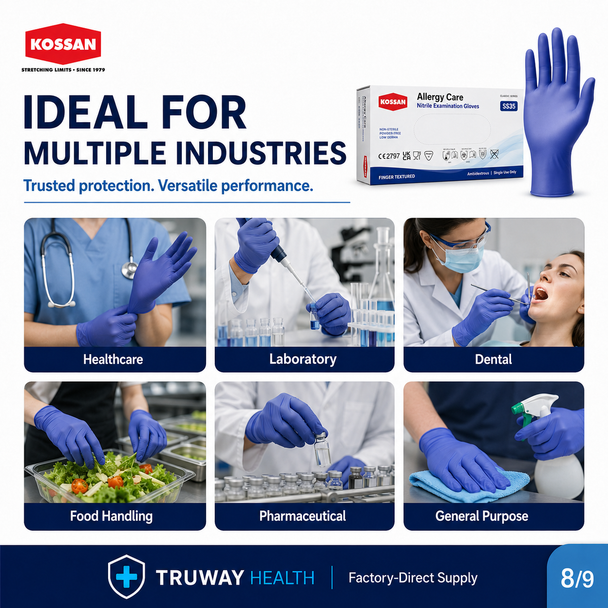 Kossan SS35 Allergy Care Nitrile Examination Gloves