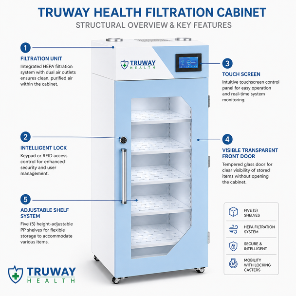 Ductless Sterile Storage Cabinet with HEPA Filtration, Environmental Controls, Smart Monitoring and Retransmit Kit – 800 L