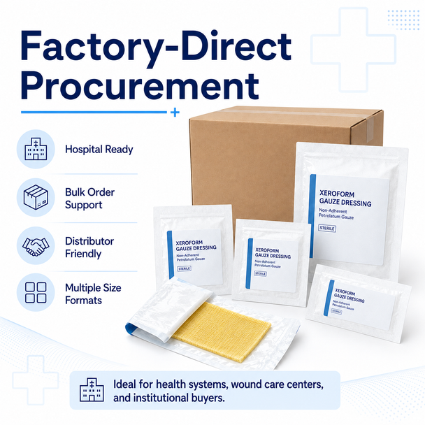 Xeroform Gauze Dressing — Petrolatum Non-Adherent Wound Contact Dressing
