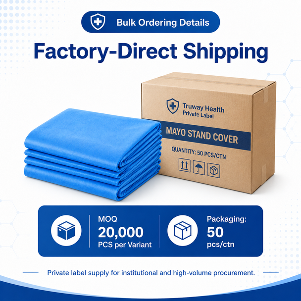 Truway Health® Private Label Mayo Stand Cover | 35 GSM SMS | Factory-Direct Shipping | MOQ 20,000 PCS