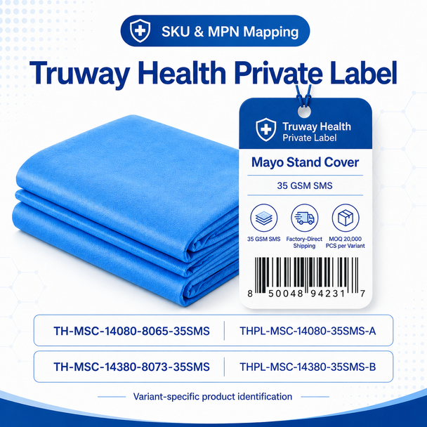 Truway Health® Private Label Mayo Stand Cover | 35 GSM SMS | Factory-Direct Shipping | MOQ 20,000 PCS