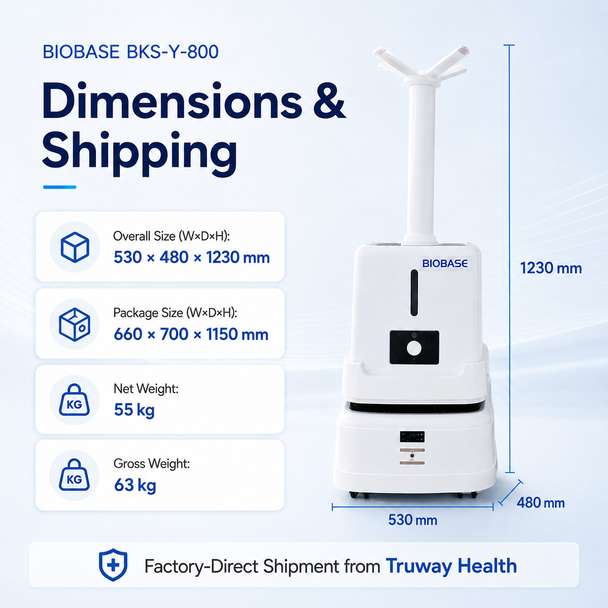 BIOBASE BKS-Y-800 Atomizing Disinfection Robot — Autonomous Ultrasonic Disinfection System | Factory-Direct Shipment