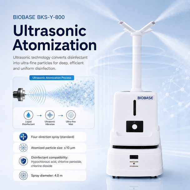 BIOBASE BKS-Y-800 Atomizing Disinfection Robot — Autonomous Ultrasonic Disinfection System | Factory-Direct Shipment
