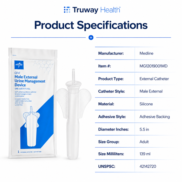 QiVi® Male External Urine Management Device – One Size Fits All | Medline MG12019001MD