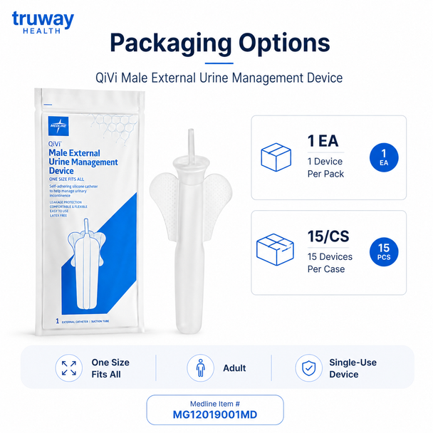 QiVi® Male External Urine Management Device – One Size Fits All | Medline MG12019001MD