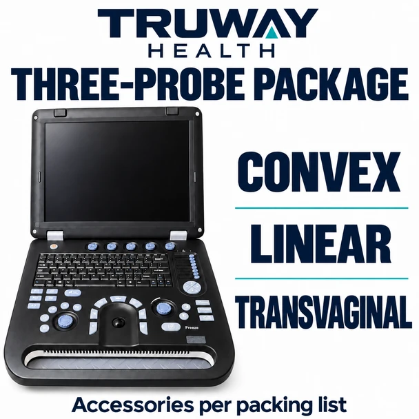 Truway Health™ SUN-906A 3D/4D Color Doppler Ultrasound System – Multi-Array Diagnostic Ultrasound Machine with Convex, Linear & Transvaginal Probes