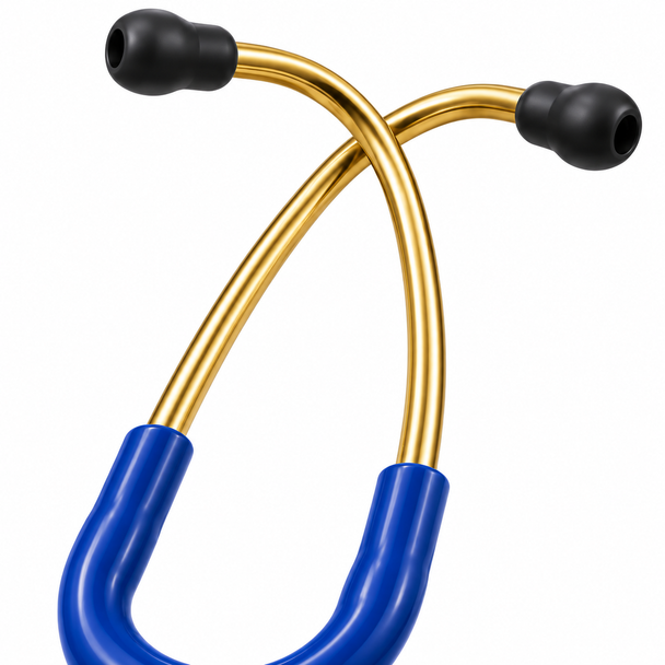3M Littmann Classic III Stethoscope Blue Tube Gold Binaurals Rainbow Chestpiece