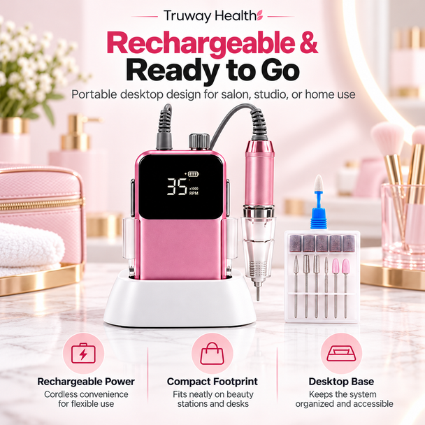 SIMINAIL Professional Rechargeable Electric Nail Drill — 35,000 RPM Manicure & Pedicure Machine