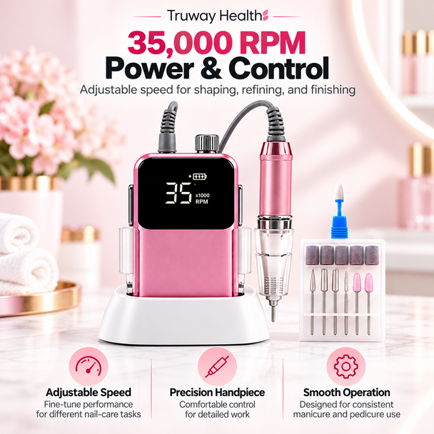 SIMINAIL Professional Rechargeable Electric Nail Drill — 35,000 RPM Manicure & Pedicure Machine