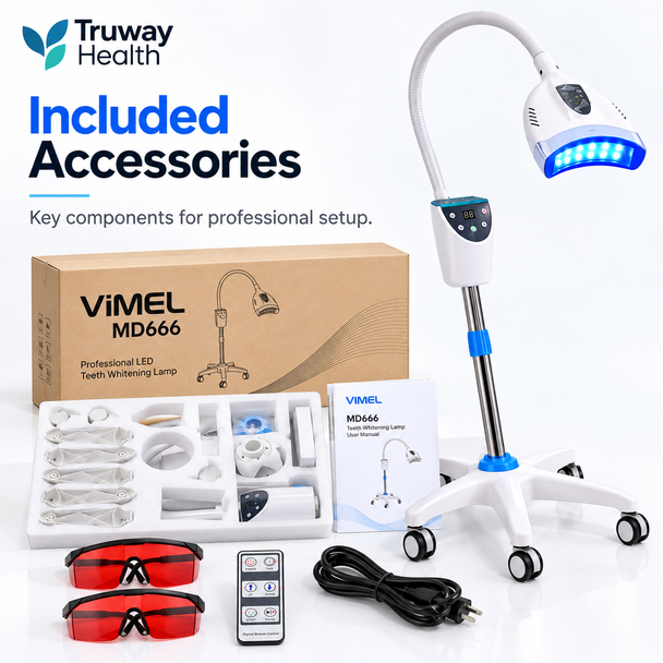 VIMEL MD666 Professional LED Teeth Whitening Lamp – 8-Bulb Mobile Dental Bleaching System