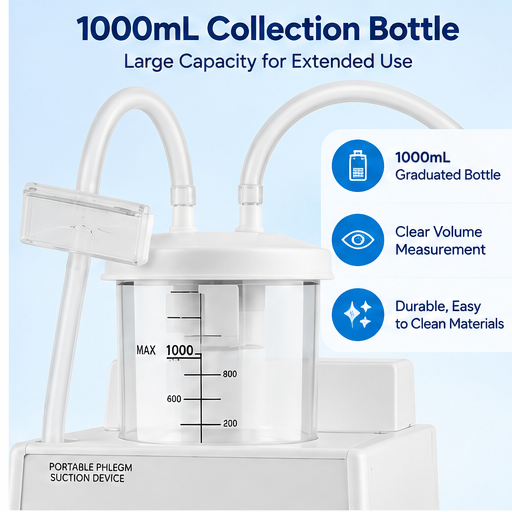 Portable Electric Suction Machine — 1000 mL, 110V, Adjustable Vacuum