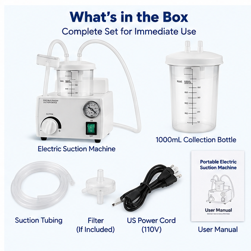 Portable Electric Suction Machine — 1000 mL, 110V, Adjustable Vacuum