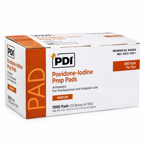 PDI Povidone-Iodine 10% Antiseptic Prep Pads – 1000/CS
