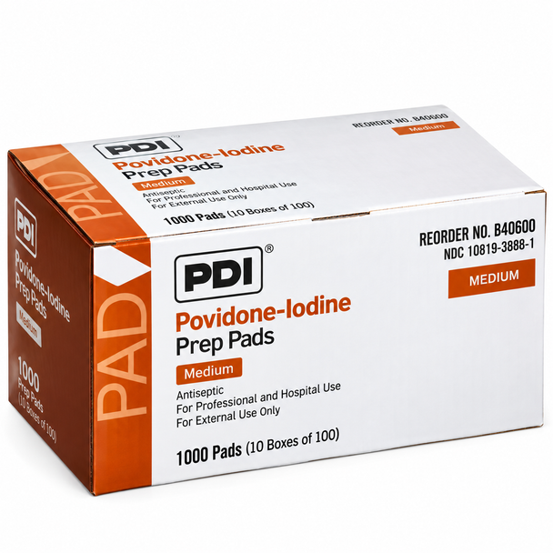 PDI Povidone-Iodine 10% Antiseptic Prep Pads – 1000/CS