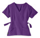 Park ave Women's Stretch Mock-Wrap Scrub Tops with Pockets - Regal Purple