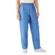 ComfortEase Women's Elastic Waist Scrub Pants with 2 Pockets - Ceil Blue