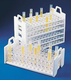 White Stackable Polypropylene Test Tube Rack, 72-Slot, 10-13mm