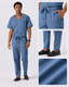 Classico U04 Men’s LUXE Silky Shine Scrub Pants — Slate Blue, Tapered Stretch Jersey Medical Uniform | US/EU Sizes S–XXL