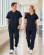 Classico 345 Unisex PACK Daily Essential Scrub Top — Lightweight Quick-Dry Medical Workwear, Deep Navy, XXXS–XXL