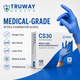 CS30 Quantum Series Standard Nitrile Examination Gloves — Powder-Free, Finger-Textured Bulk Pallet Supply