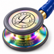 3M Littmann Classic III Stethoscope Blue Tube Gold Binaurals Rainbow Chestpiece