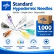 Medline Standard Hypodermic Needles — Sterile, Disposable, 16G–30G | 1,000/Case