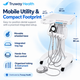 Portable Dental Mobile Turbine Unit Cart with 3-Way Syringe, Handpiece Connections & Suction System – 2-Hole / 4-Hole Options