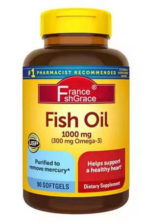 Omega-3 Fish Oil 1000 mg Softgel Capsules - 90 Count, Heart Health ...