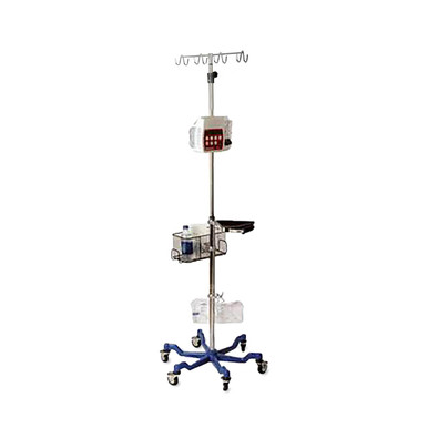 IV Pole with Quick-Release Casters and Rake Hook Assembly