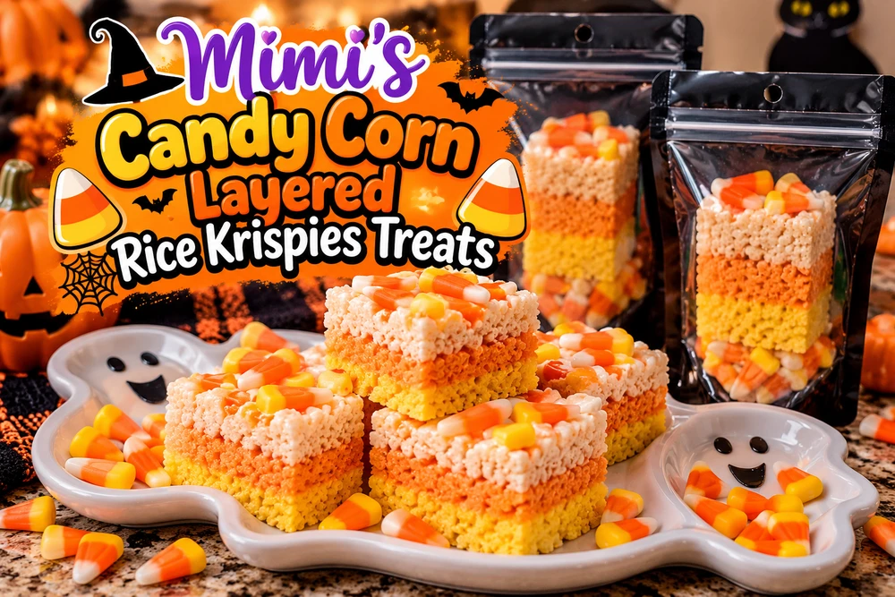 Day 2: Mimi's Candy Corn Layered Rice Krispies Treats!