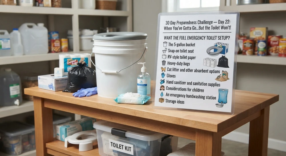 30 Day Preparedness Challenge — Day 22: When You’ve Gotta Go…But the Toilet Won’t!
