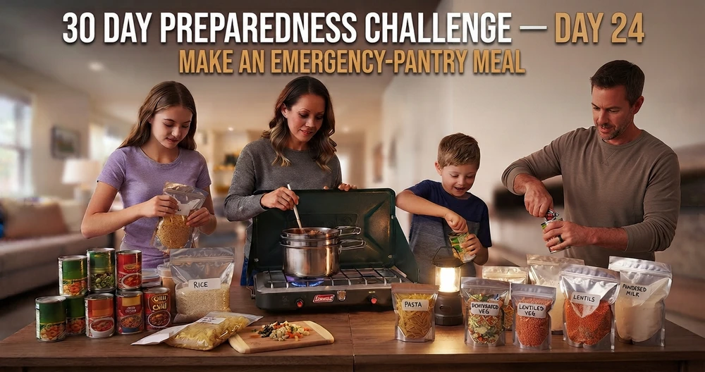 30 DAY PREPAREDNESS CHALLENGE — DAY 24 MAKE AN EMERGENCY-PANTRY MEAL