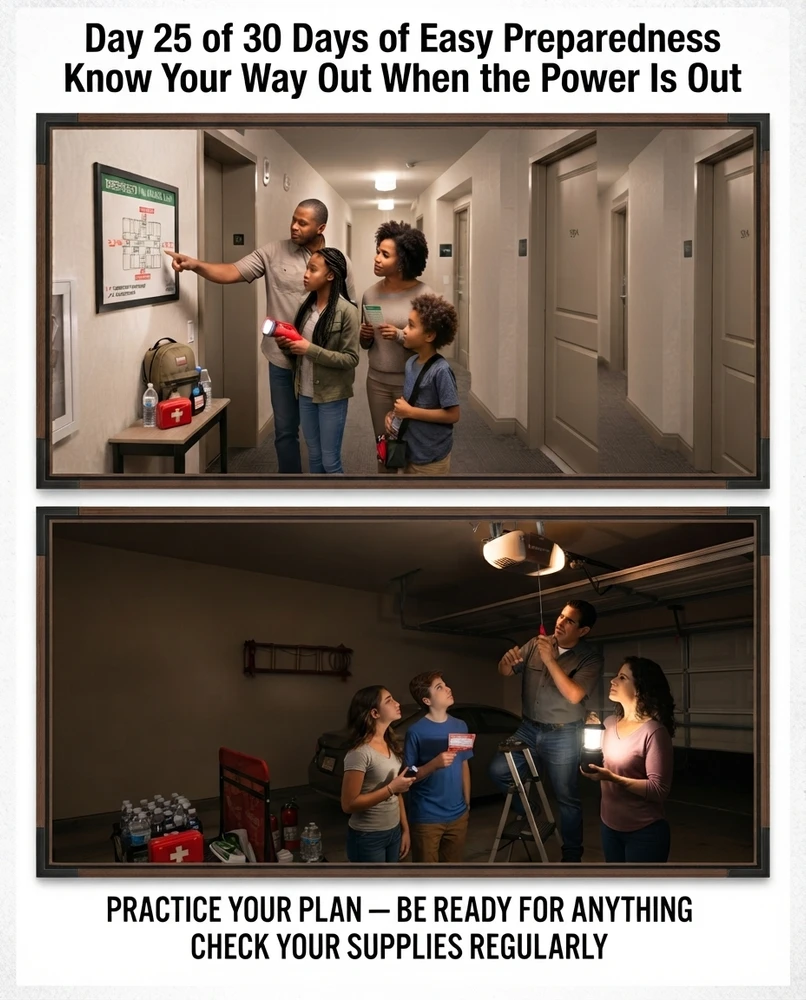 Day 25 of 30 Days of Easy Preparedness /  Know Your Way Out When the Power Is Out