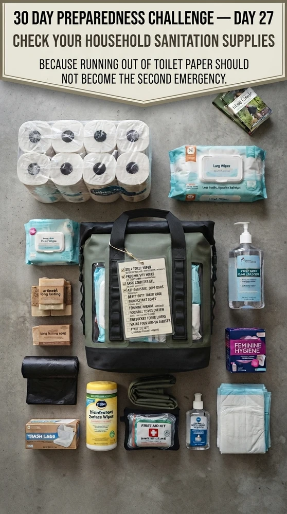 30 DAY PREPAREDNESS CHALLENGE — DAY 27 CHECK YOUR HOUSEHOLD SANITATION SUPPLIES