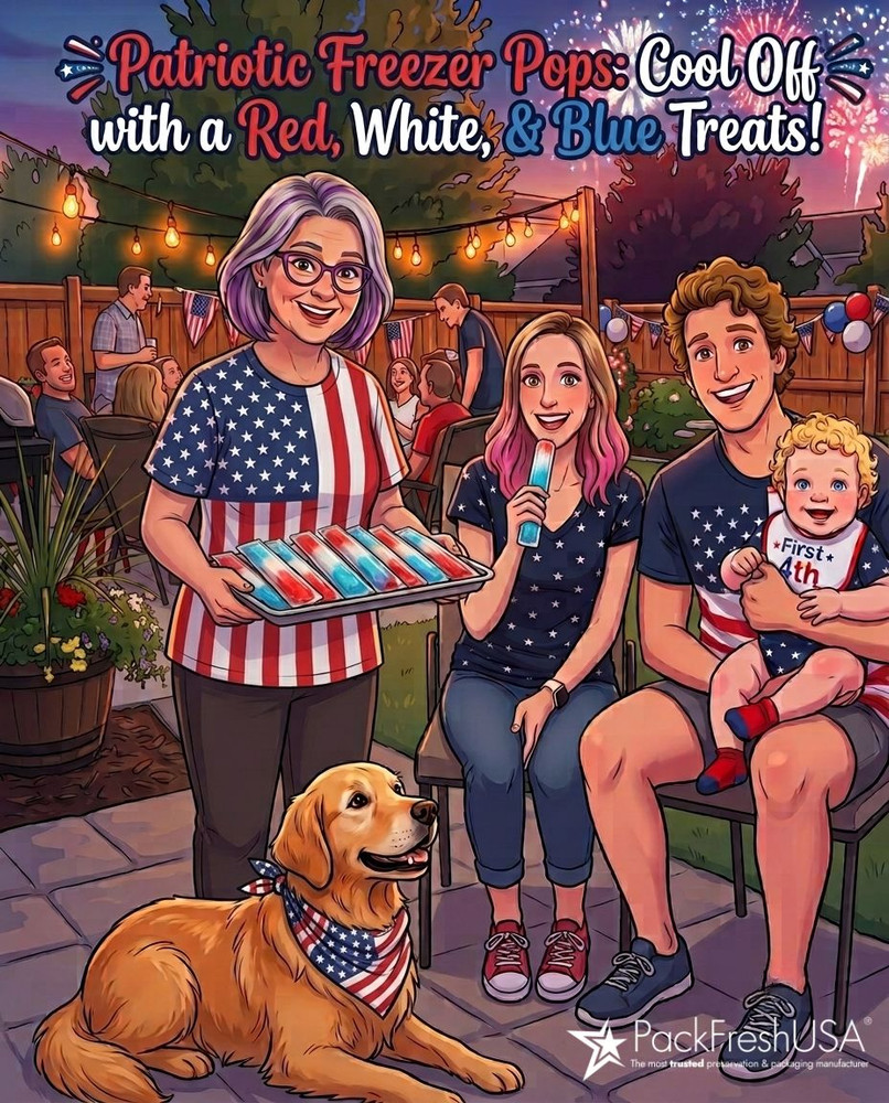 Patriotic Freezer Pops: Cool Off with a Red, White, & Blue Treats!