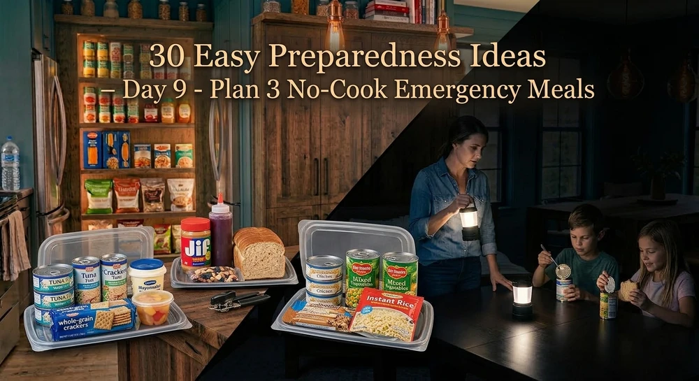 30 Easy Preparedness Ideas - Day 9 Plan 3 No-Cook Emergency Meals