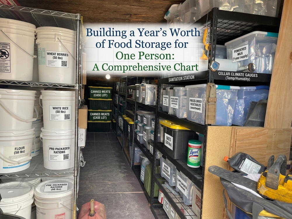 Building a Year's Worth of Food Storage for One Person: A Comprehensive Chart