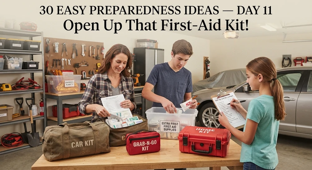 30 EASY PREPAREDNESS IDEAS — DAY 11 Open Up That First-Aid Kit!