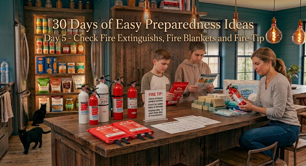 30 Day Easy Preparedness Ideas - Day 5 - Fire Extinguisher, Fire Blanket & Safety Tips