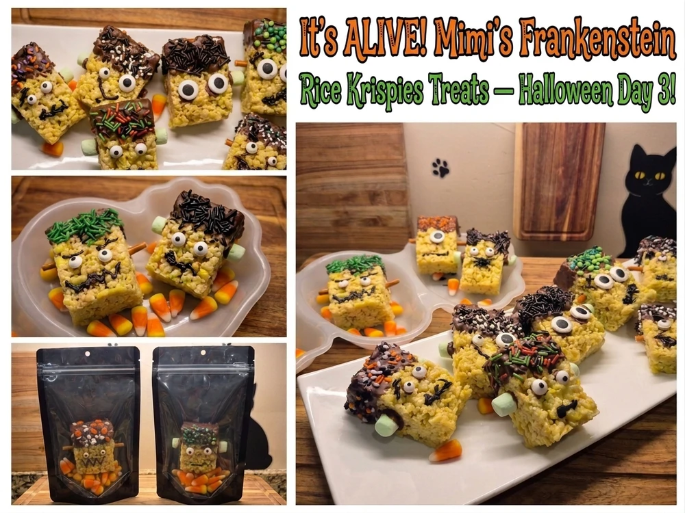 It's ALIVE! Mimi's Frankenstein Rice Krispies Treats — Halloween Day 3!