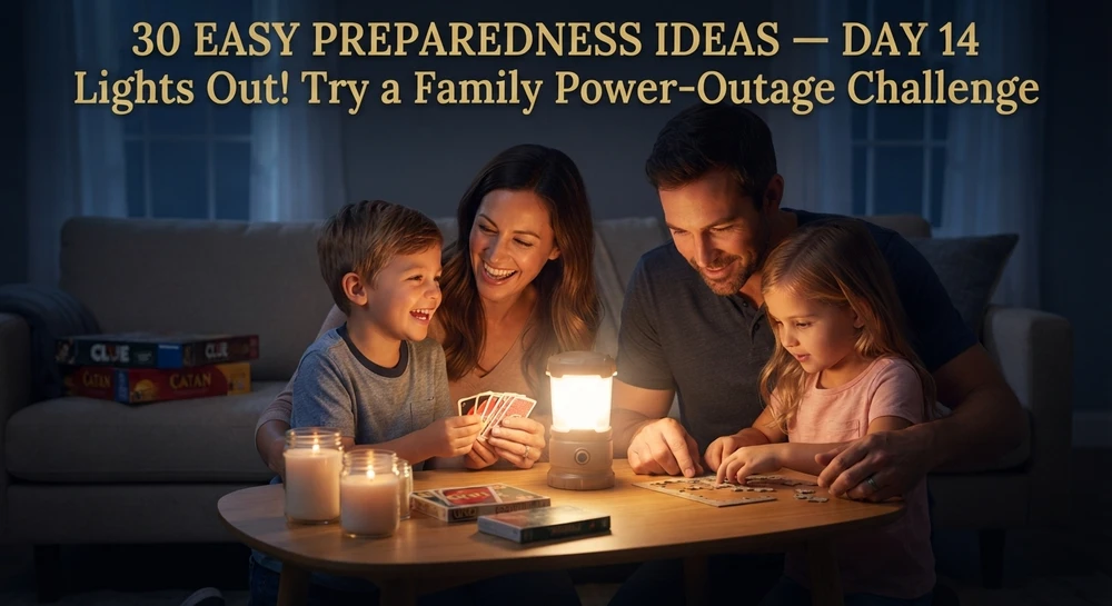 30 EASY PREPAREDNESS IDEAS - DAY 14 - Lights Out! Try a Family Power-Outage Challenge