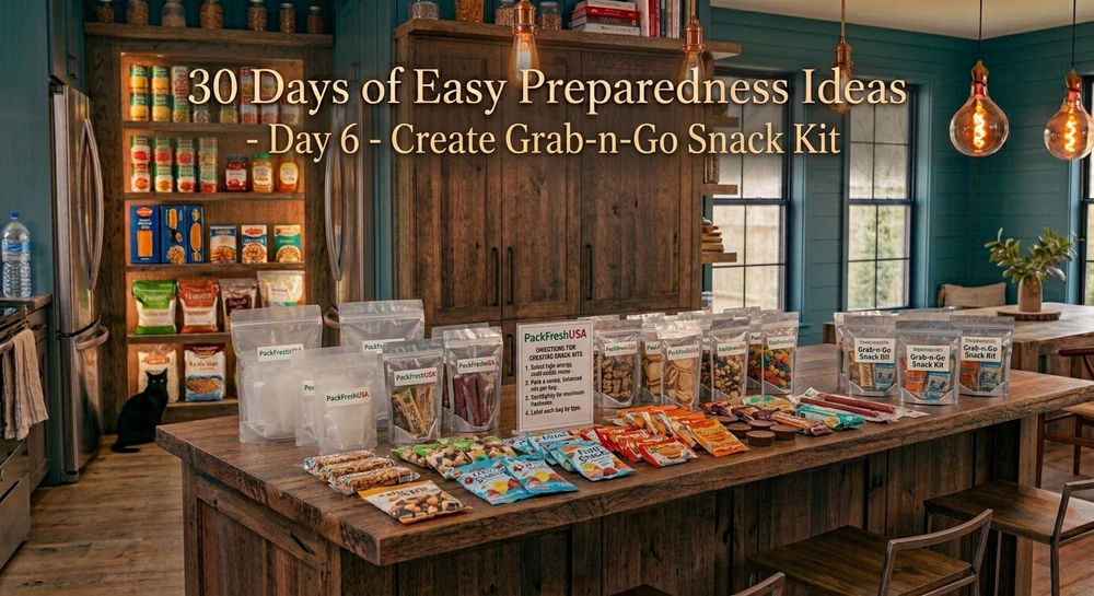 30 Easy Preparedness Ideas - Day 6 - Build a Grab-N- Go Snack Kit