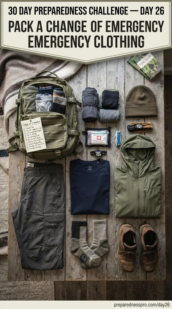 30 DAY PREPAREDNESS CHALLENGE — DAY 26 PACK A CHANGE OF EMERGENCY CLOTHING