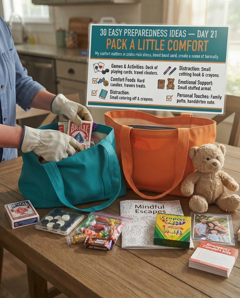 30 EASY PREPAREDNESS IDEAS — DAY 21 PACK A LITTLE COMFORT