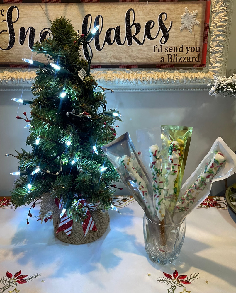 Festive Dipped Pretzel Sticks