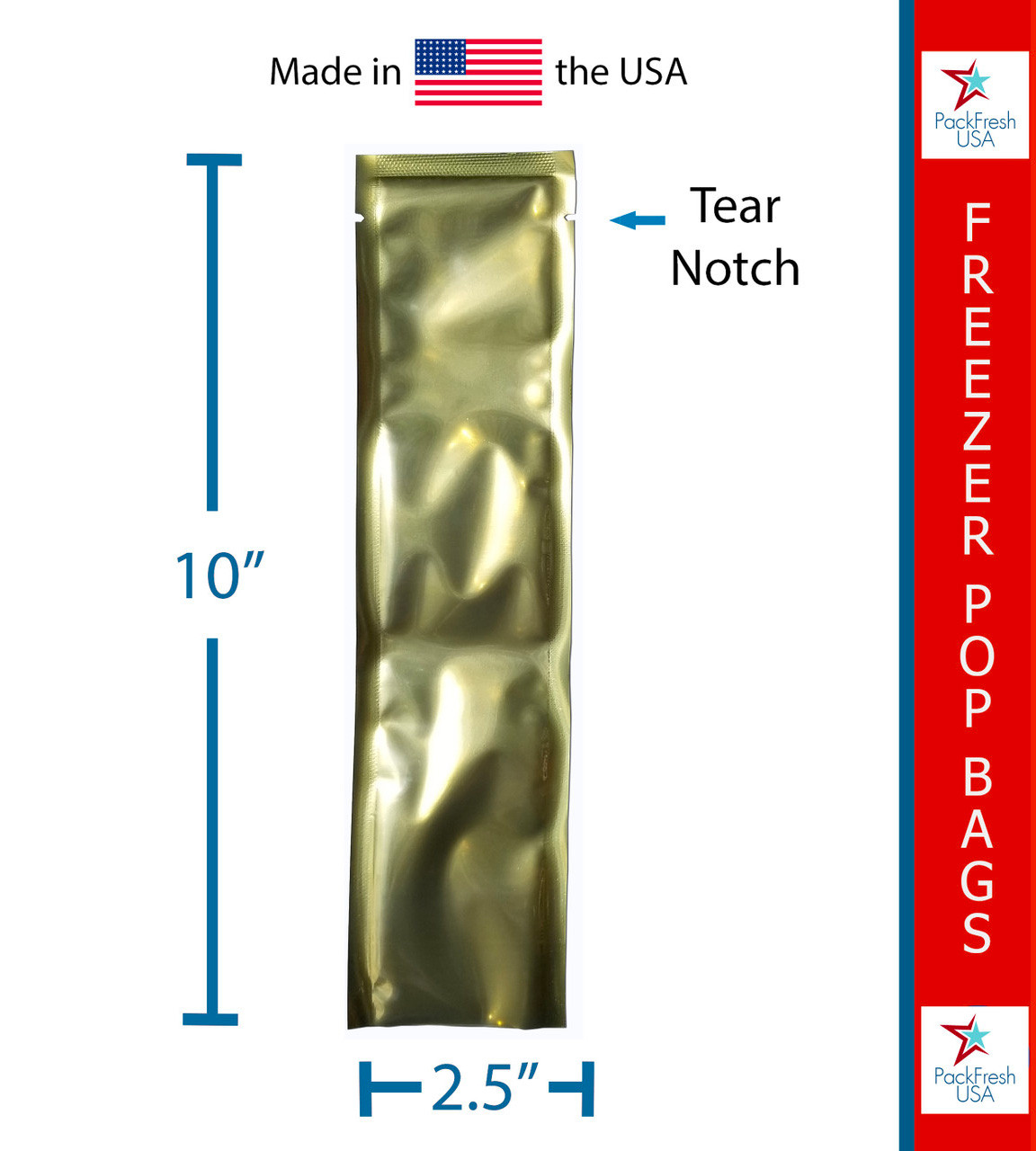 Gold / Clear Freezer Pop Vacuum Sealer Bags (1000) - Wholesale