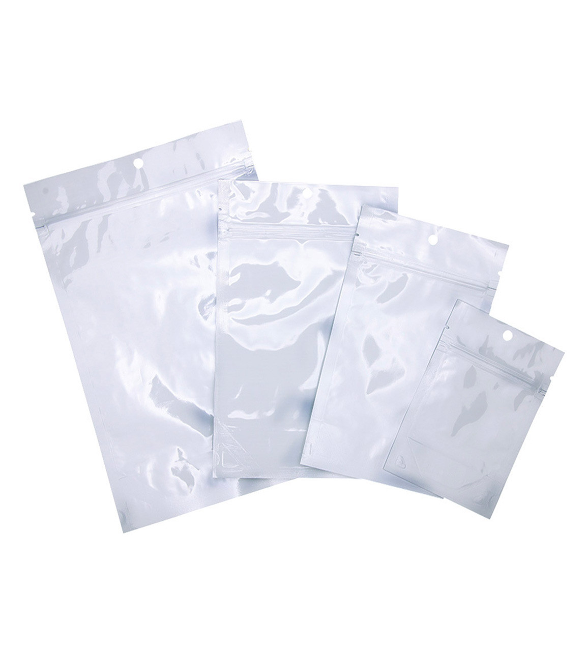 Wholesale XLarge White Foil Stand Up Pouches | PackFreshUSA
