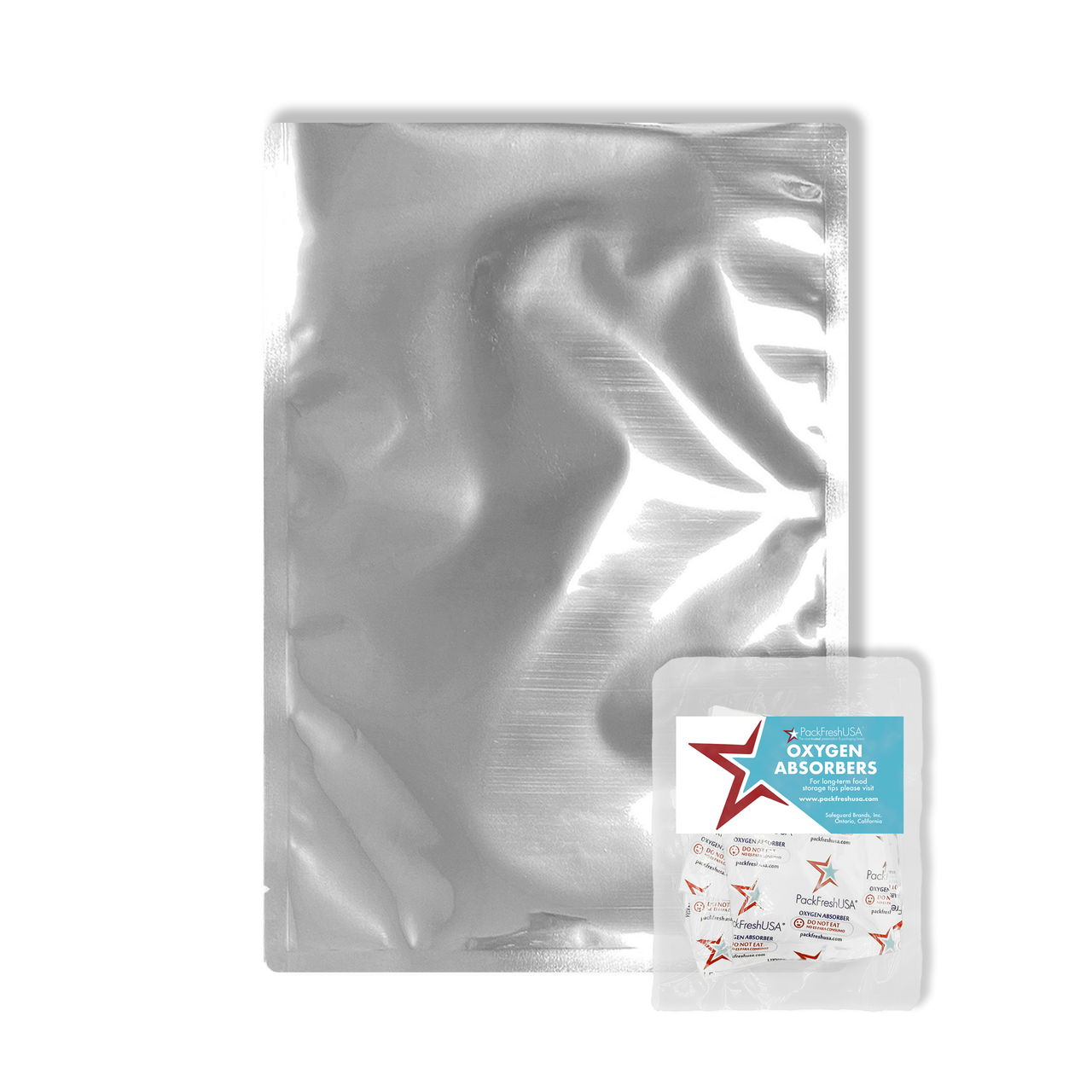 Two-Quart 7 Mil Seal-Top Premium Gusset Mylar Bags and Oxygen