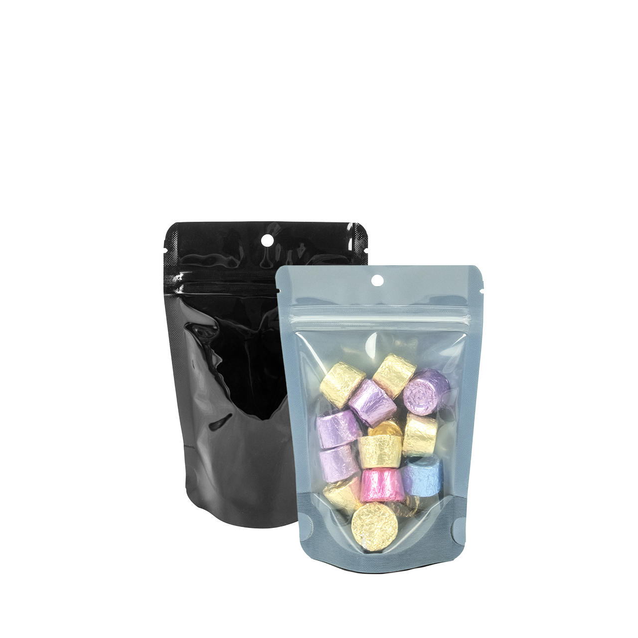 5 Mil Black/Grey Stand Up Pouches | PackFreshUSA
